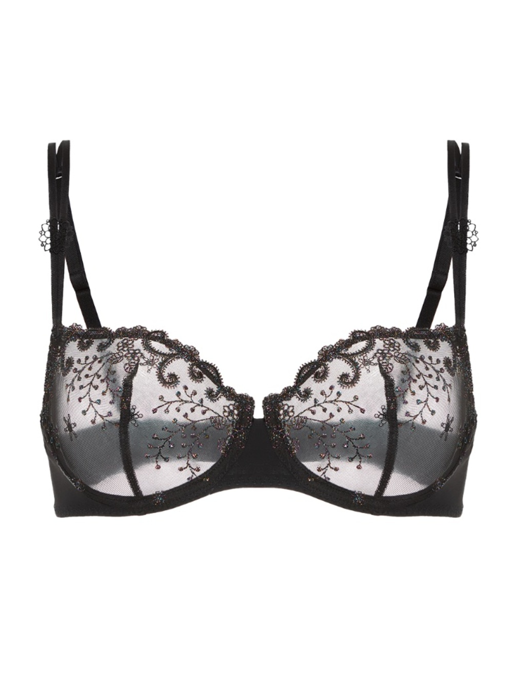 Simone Perele Delice Demi Cup Bra 32B in Gem Black